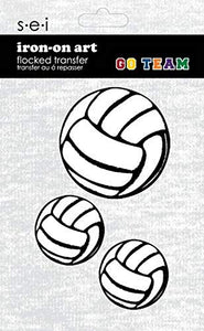 9-4032 3 Volleyballs Iron-On Graphic - 3.35-Inch by 5-Inch