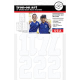 9-102 Athletic Numbers Team Pack - 3 inch White Flocked Iron-On