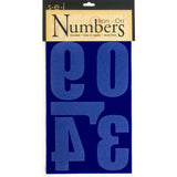 9-122 Athletic Numbers - 4 inch Blue Flocked Iron-on