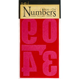 9-121 Athletic Numbers  - 4 inch White Flocked Iron-on