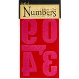 9-123 Athletic Numbers  - 4 inch Red Flocked Iron-on