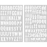 9-126 Washed Out Alphabet & Numbers - White Flocked 1.25 Inch Iron-on