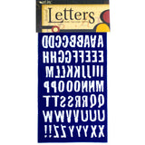 9-126 Washed Out Alphabet & Numbers - White Flocked 1.25 Inch Iron-on