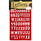 9-128 Washed Out Alphabet & Numbers - Red Flocked 1.25 Inch Iron-on