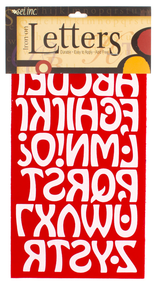 9-133 Cool Alphabet - Red Flocked 1.5 Inch Iron-on