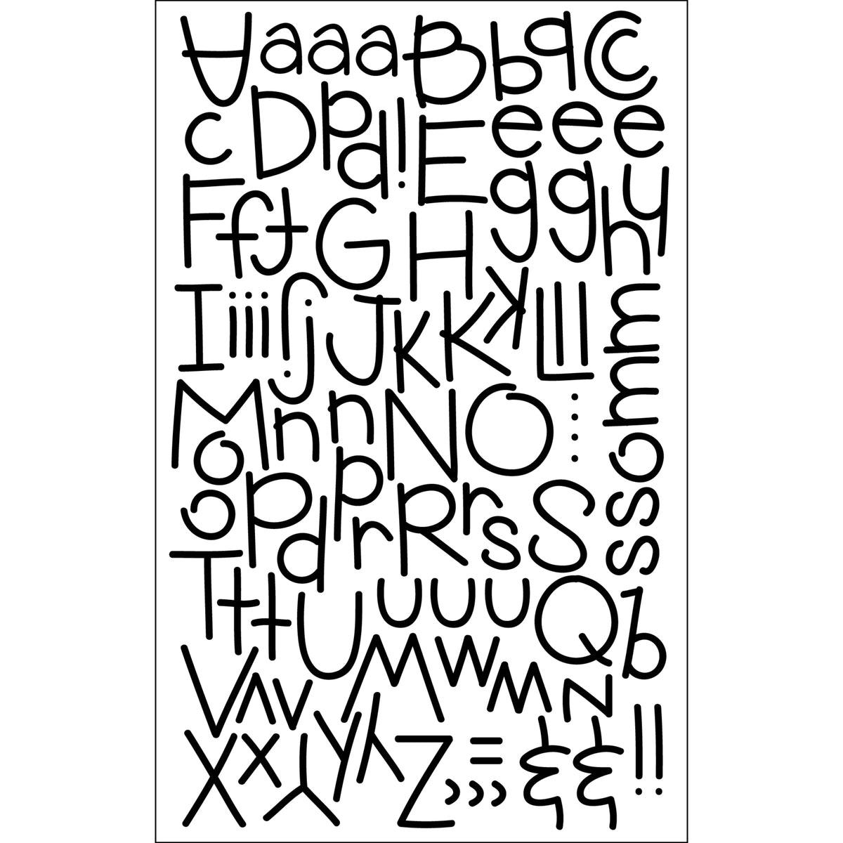 9-155 Black Print Flocked Letters - 1.25 inch Alphabet & Punctuation ...