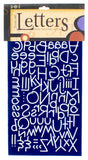 9-157 Blue Flocked Letters - 1.25 inch Blue Print Alphabet & Punctuation