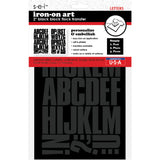 9-295 Block Alphabet - Black Flocked .75 Inch Iron-on