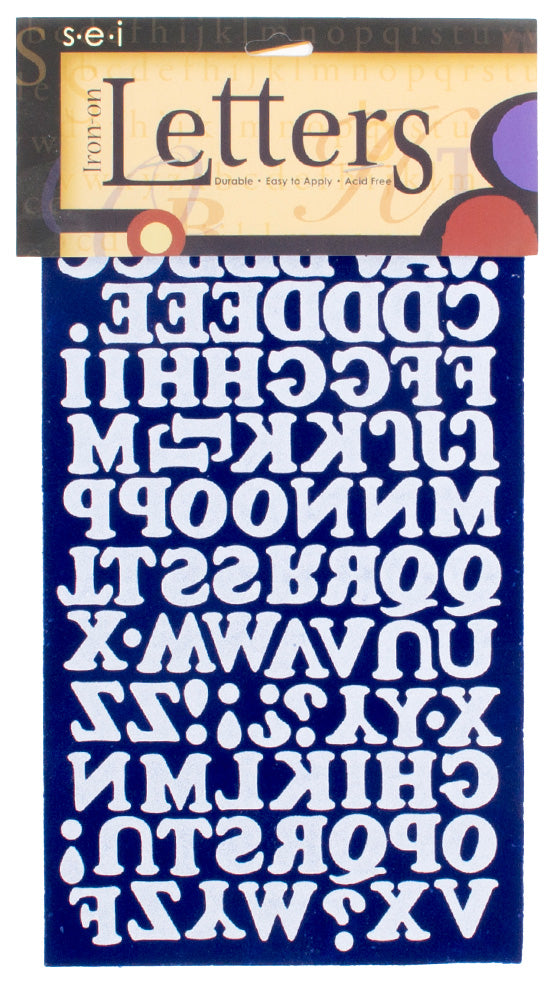 9-127 Washed Out Alphabet & Numbers - Blue Flocked 1.25 Inch Iron-on – SEI  Crafts
