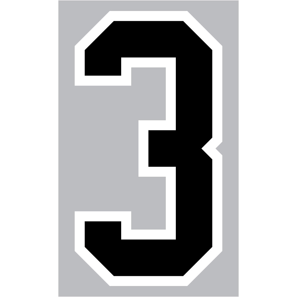9-203 Athletic Numbers Individual #3 - 5 inch Black Flocked Iron