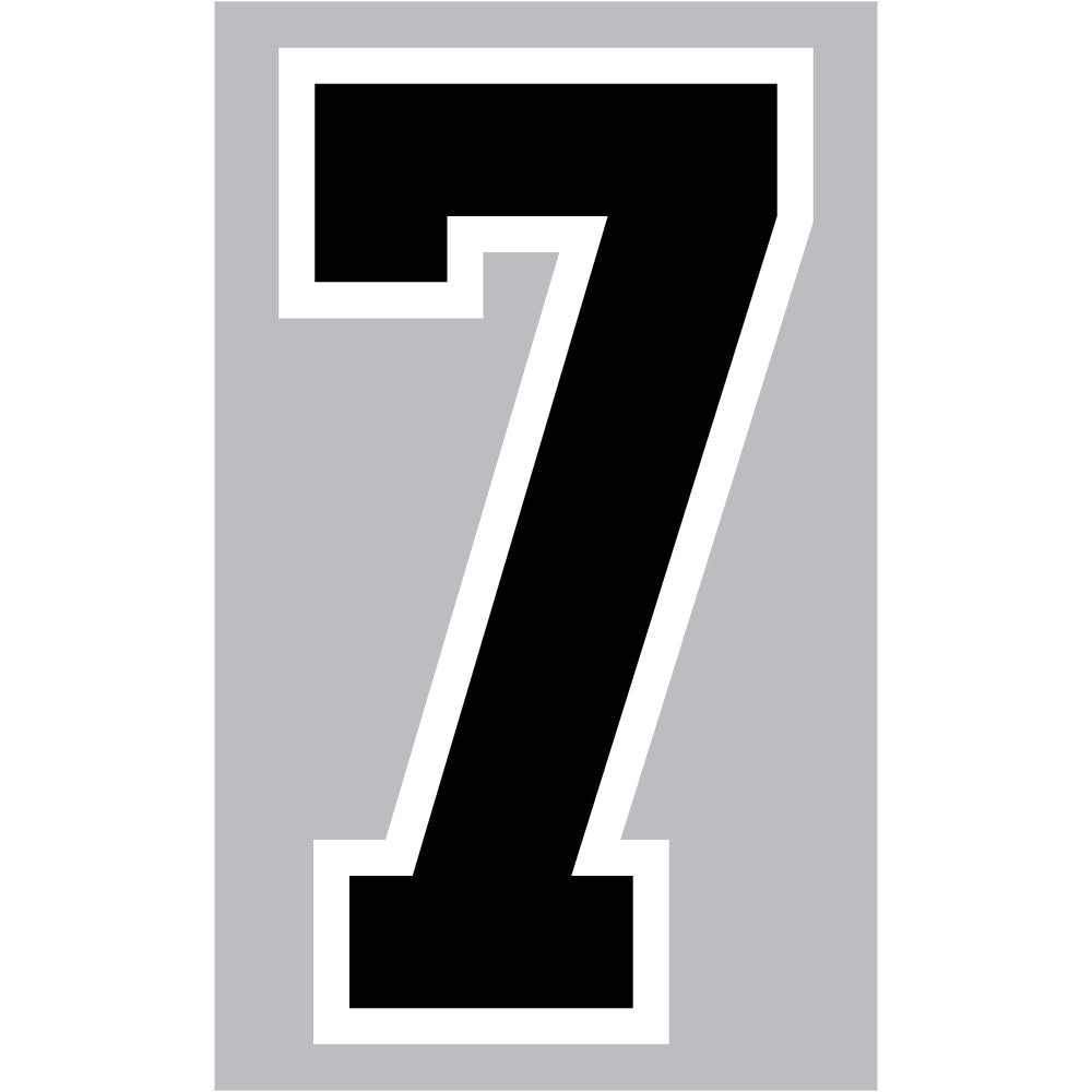 9-207 Athletic Numbers Individual #7 - 5 inch Black Flocked iron