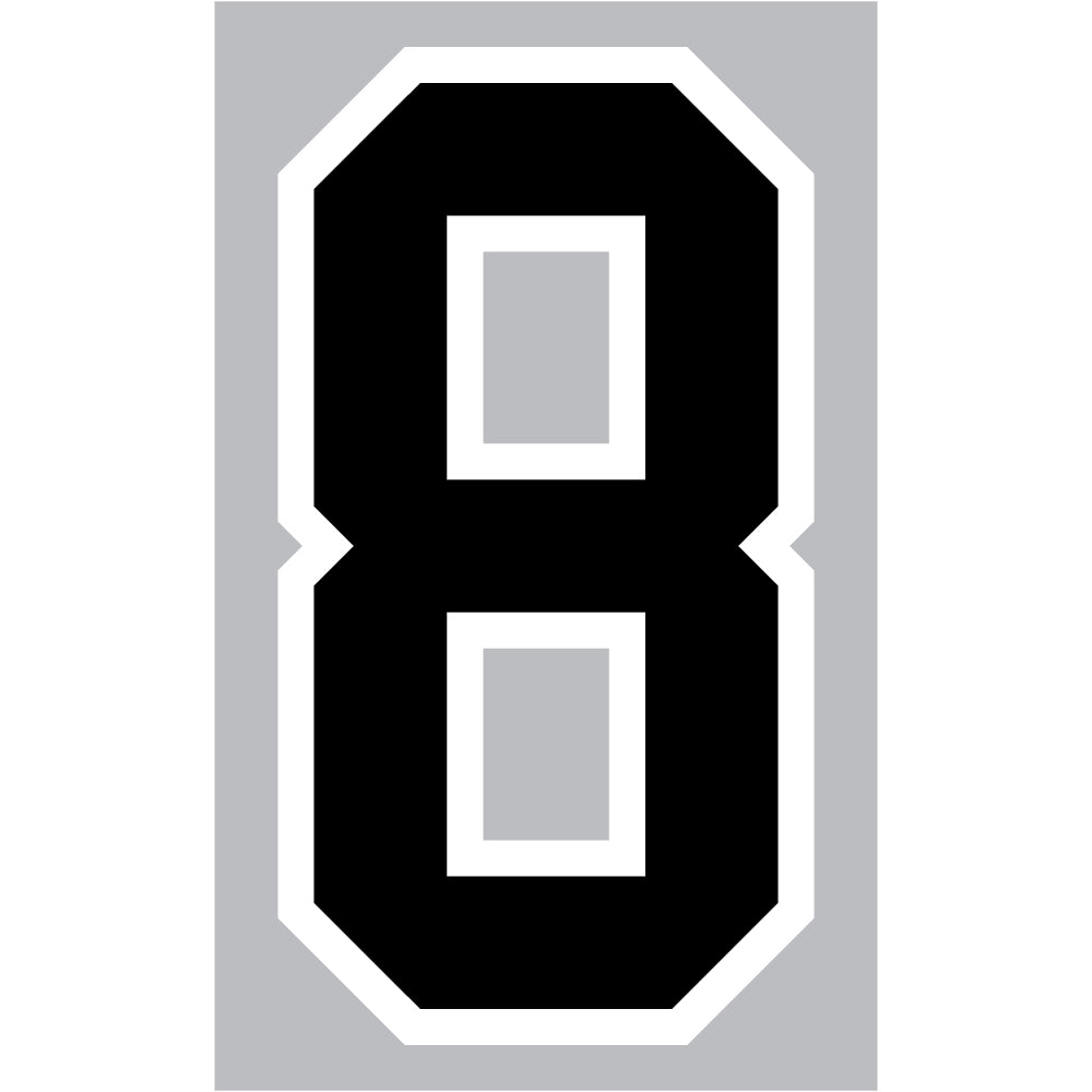 9-208 Athletic Numbers Individual #8 - 5 inch Black Flocked Iron