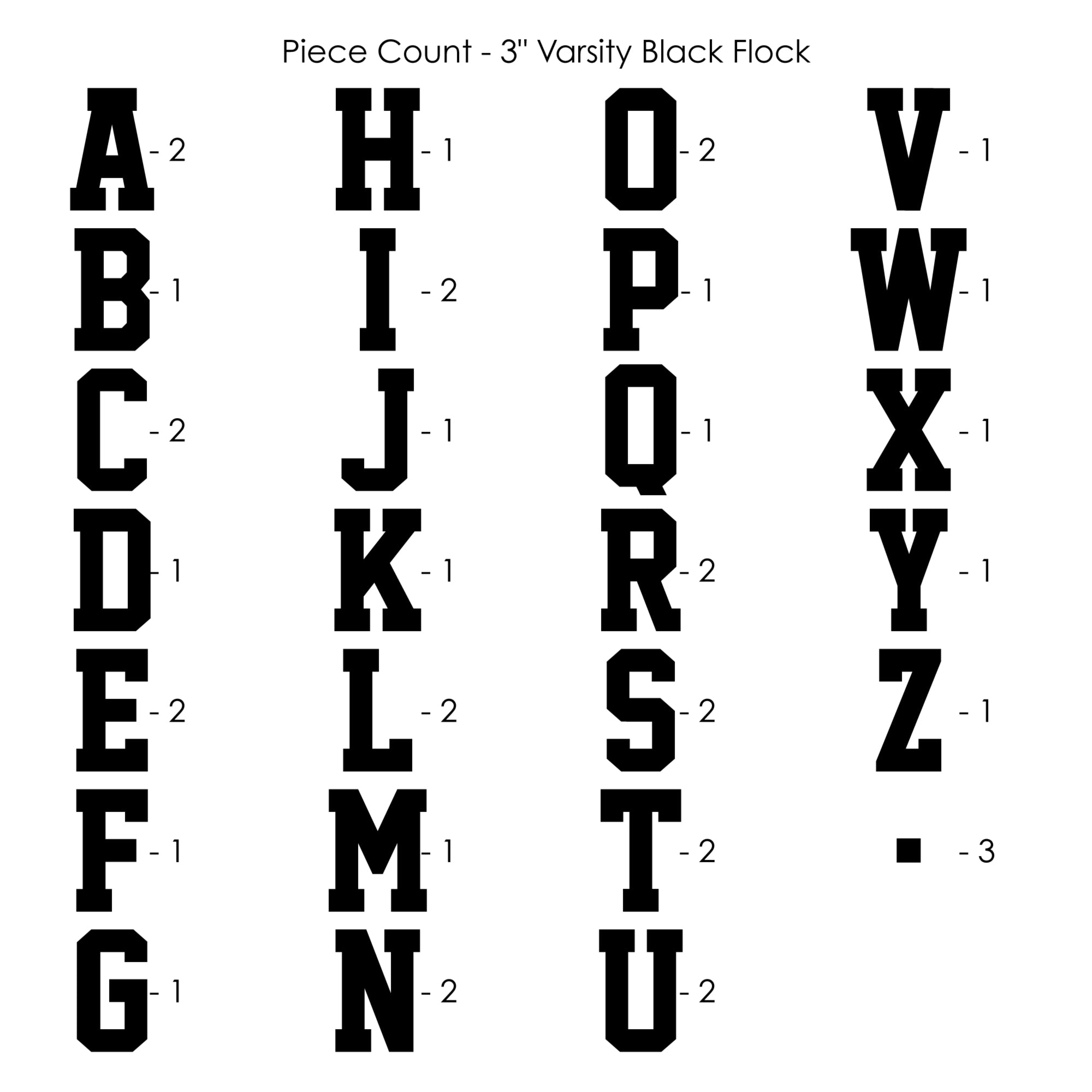 9-224 Sport Alphabet - Black Flocked 3 Inch Iron-on – SEI Crafts