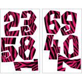 9-241 Pink/Black Zebra Print Numbers - 3 inch Print Number Iron-on