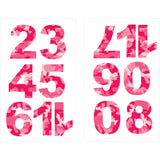 9-242 Hot Pink Camo Print Numbers - 2.75 inch Hot Pink Camo Print Number Iron-on