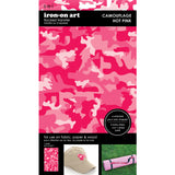 9-248 Pink Camo 5.5 x 9.25 Inch Flocked Iron-on Sheet - Cut Your Own Design