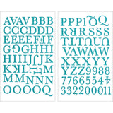 9-256 Glitter Turquoise Letters - 1 inch Turquoise Alphabet & Numbers Iron-on