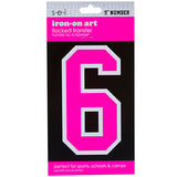 9-206 Athletic Numbers Individual #6 - 5 inch Black Flocked Iron-on