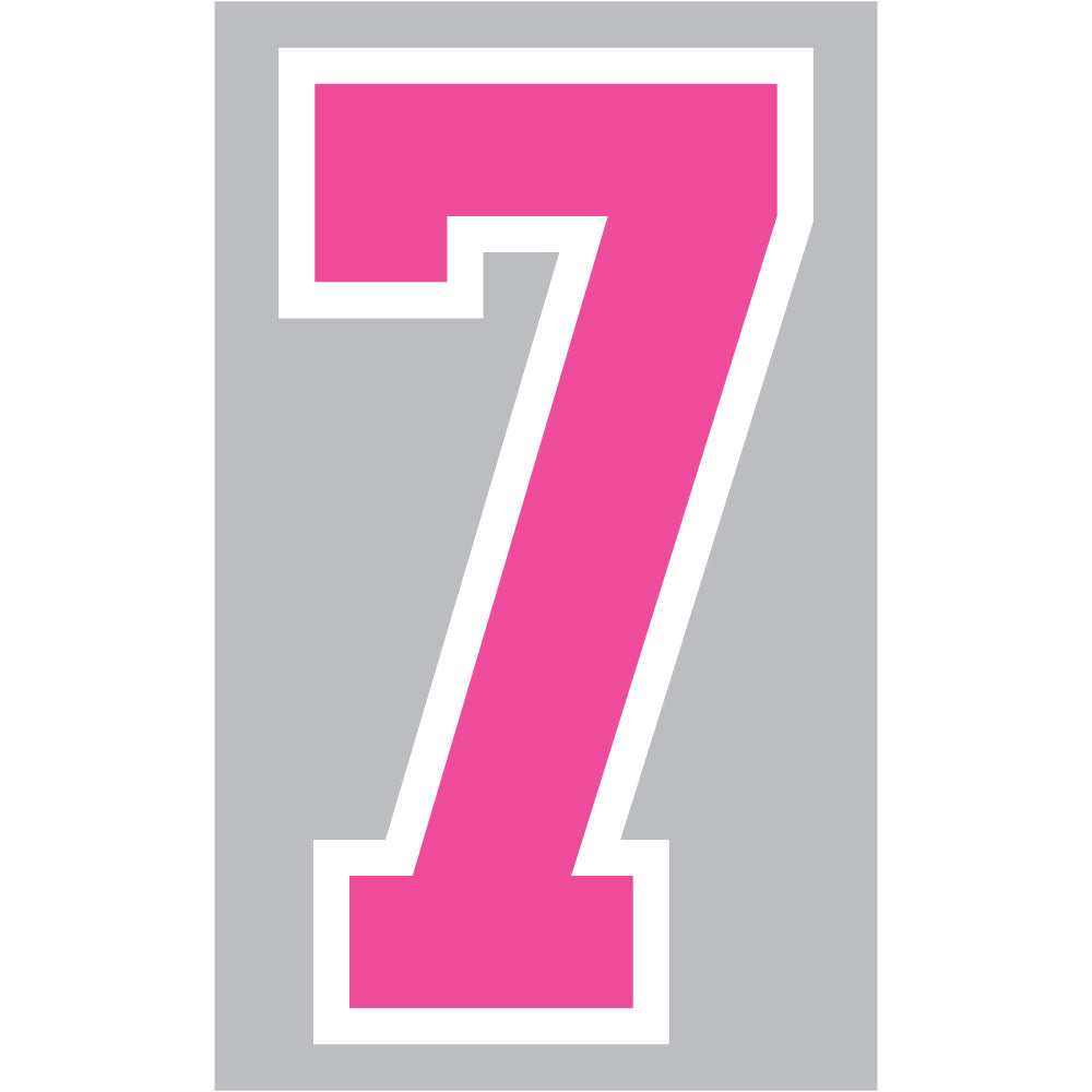 のあnumber nine 9-268 Athletic Numbers Individual #7 - 5 inch Neon Pink