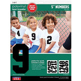 9-277 Athletic Numbers Team Pack - 5 inch White Polyvinyl Iron-on