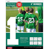 9-280 Athletic Numbers Team Pack - 8 inch Black Polyvinyl Iron-on