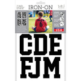 9-281 Sports Alphabet - White Polyvinyl 3 Inch Iron-on