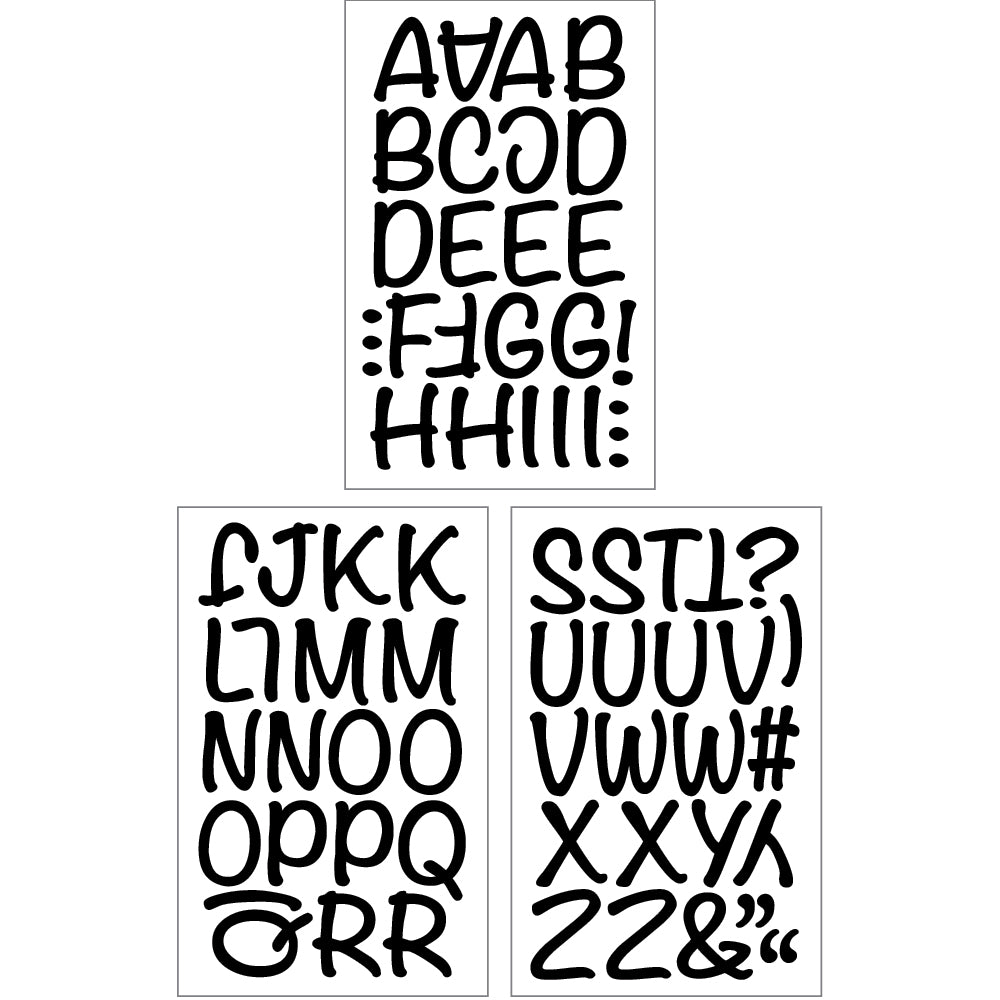 Kaisercraft Mini Alphabet Stickers 5.9X5.9 Sheet - White & Black