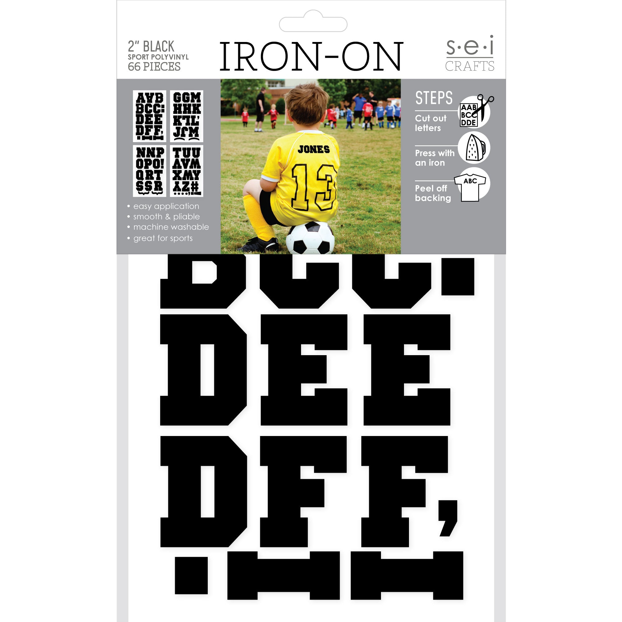 9-293 Sport Alphabet - Black Polyvinyl 2 Inch Iron-on – SEI Crafts