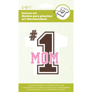 9-3027 #1 Mom Iron-On Graphic - 4-Inch by 2.5-Inch