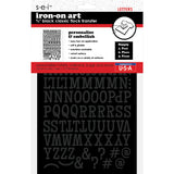 9-303 Classic Alphabet - Black Flocked .75 Inch Iron-on