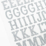 9-305 Classic Alphabet and Punctuation - Silver Ultra Glitter 1 inch Iron-on