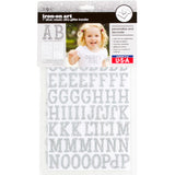 9-305 Classic Alphabet and Punctuation - Silver Ultra Glitter 1 inch Iron-on