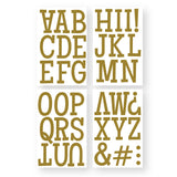 9-306 Classic Alphabet & Punctuation - Gold Ultra Glitter 3 Inch Iron-on