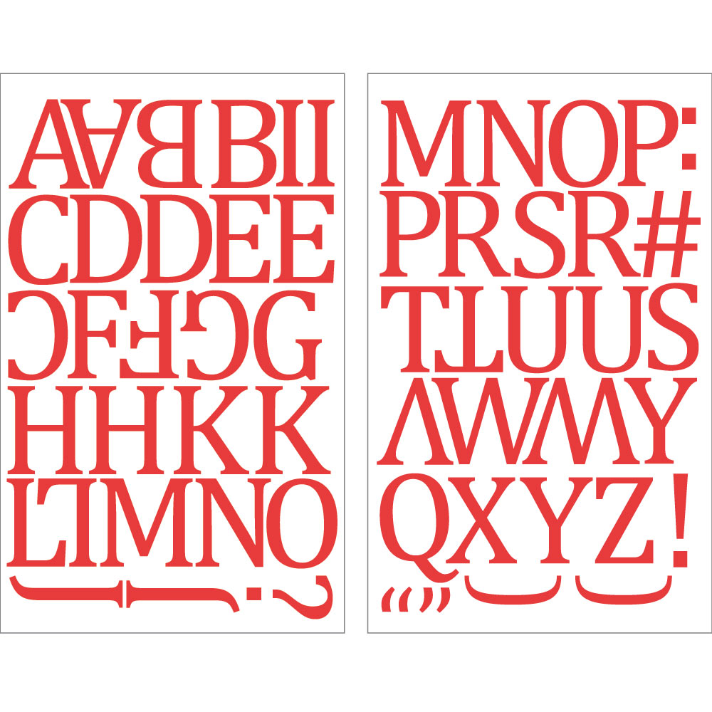 9-311 Red Camdon Polyvinyl Iron-on Letters 1 1/2