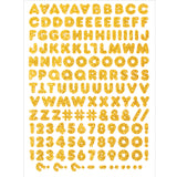 9-325 Gold Carefree Ultra Glitter Letters - 1/2 inch Gold Alphabet, Numbers and Punctuation