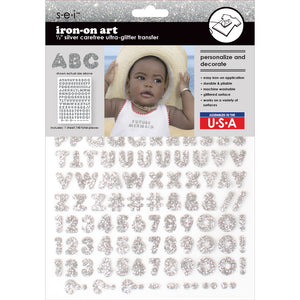 9-326 Silver Carefree Ultra Glitter Letters - 1/2 inch Silver Alphabet, Numbers and Punctuation