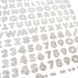 9-326 Silver Carefree Ultra Glitter Letters - 1/2 inch Silver Alphabet, Numbers and Punctuation