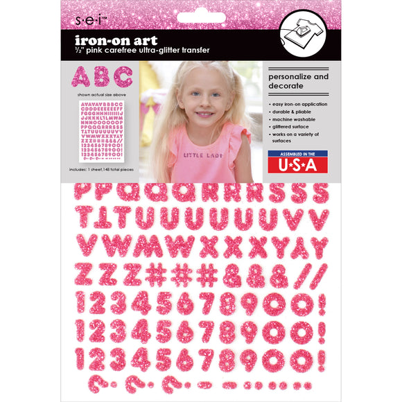 9-444 Varsity Alphabet and Punctuation - Silver Glitter 2 Inch Iron-on –  SEI Crafts