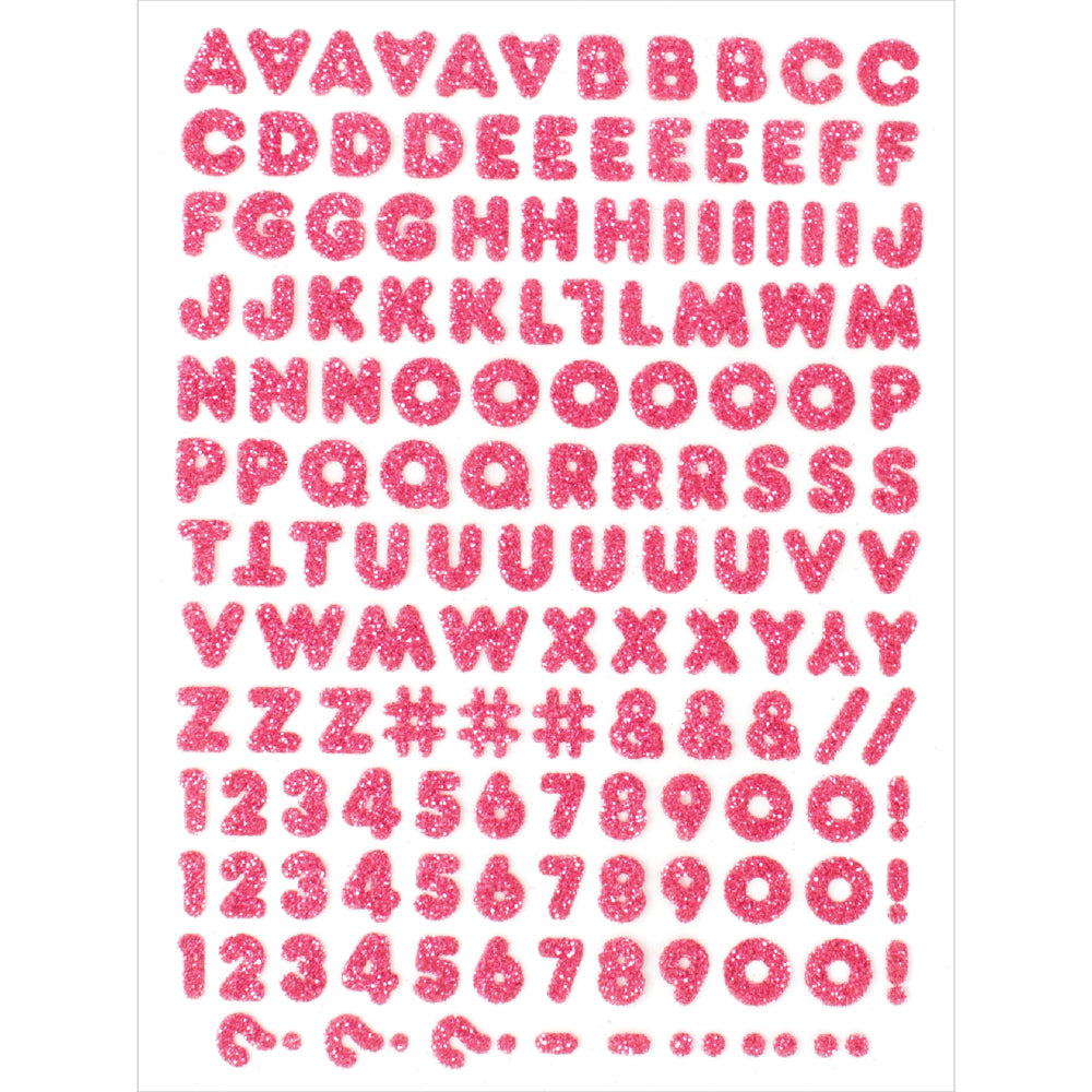 9-328 Pink Carefree Ultra Glitter Letters - 1/2 inch Pink Alphabet, Nu ...