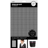 9-407 Black Houndstooth 5.5 x 9.25 Inch Flocked Iron-on Sheet - Cut Your Own Design