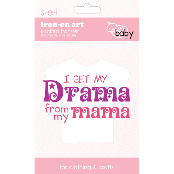 9-4084 I Get My Drama From My Mama Iron-On Graphic - 4-Inch by 2.12-Inch