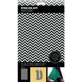 9-4183 Black Chevron 5.5 x 9.25 Inch Flocked Iron-on Sheet - Cut Your Own Design