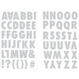 9-4195 Gray Chevron Letters - 1 inch Alphabet Iron-on