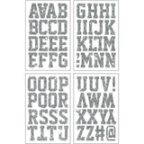 9-446 Varsity Alphabet - Silver Glitter 3 Inch Iron-on