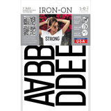 9-455 Black Slender Polyvinyl Iron-on Letters 3"