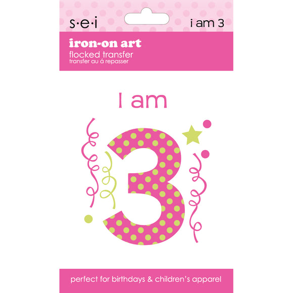 9-603 I Am 3 Iron-On Graphic - 3.5-Inch by 3-Inch