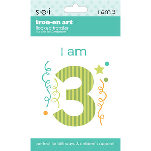 9-606 I Am 3 Iron-On Graphic - 3.5-Inch by 3-Inch