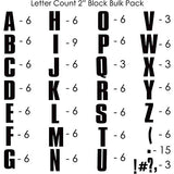 9-721 2 Inch Black Flocked Block Letter Bundle Pack