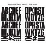 9-722 2 Inch White Flocked Block Letter Bundle Pack