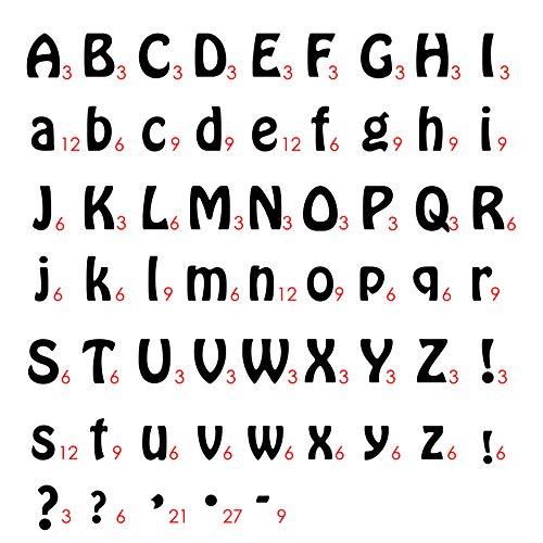 9-727 Cool Alphabet Bundle Pack - Black Flocked 1.5 Inch Iron-on 